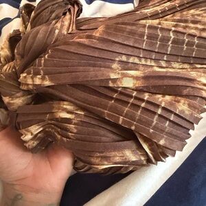 Free People Brown Tie-Dye Pleated Scarf